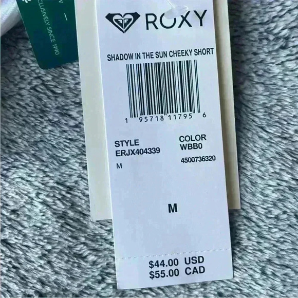 Roxy Shadow in the Sun Cheeky Bikini Bottoms in White Size Medium NWT - Picture 4 of 6